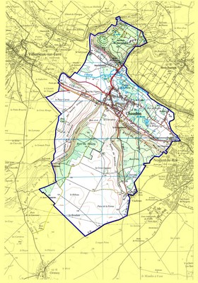 Limites de la commune de Chaudon